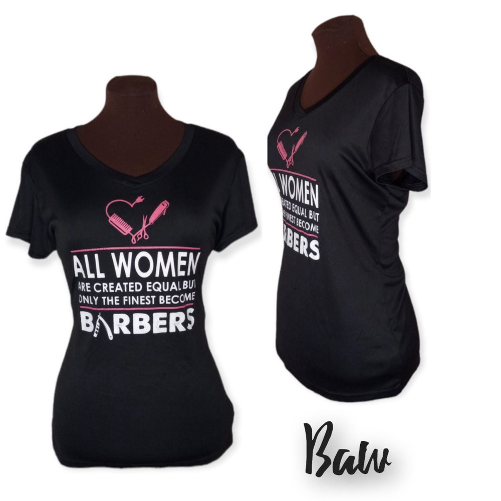 BAW Large. Black and Pink Graphic T-shirt design "All Wen Are Created Equall But